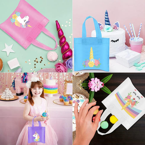 20Pcs Rainbow Party Favor Bags, Reusable Gift Bags for Boy Girls Birthday Party Supplies