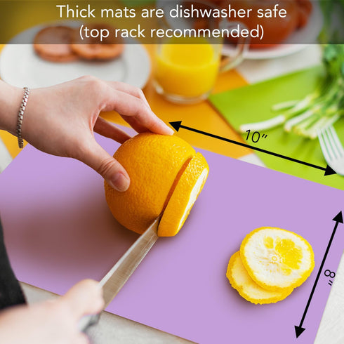 Cut N’ Funnel Mojito 4 Pack Thick Plastic Cutting Board Mats, Made in the USA, BPA & PVC Free, 10” x 8”
