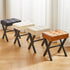 LG-71J IBUYKE Square Makeup Stool with X-Leg Foot Rest, PU Footrest, Ottoman Seat, Multi-Use as Small Side Table