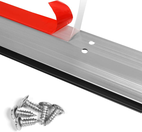 Door Metal Kick Plate, Draft Stopper 42 inches, Aluminum Mouse Blocker with Rubber Sweep Seal for Drafty Cover