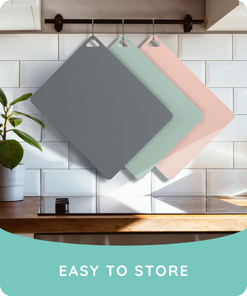Extra Thick Flexible Cutting Boards for Kitchen, Colored Cutting Mat Set, Non-Slip, Set of 3, 15"x12"