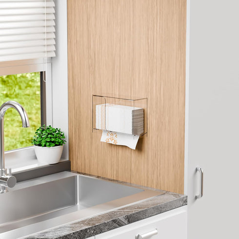 Bathroom,Home,Counter Commercial Cq acrylic Multifold Paper Towel Dispenser & Box for Top or Wall Mount, Clear Paper
