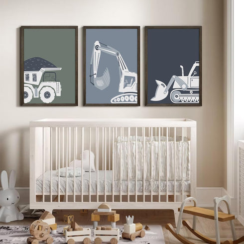 Youillne Bulldozer 12x16x3 Inch Construction Truck Wall Art Decor Toddler Boys Room Canvas Wall Art Tractor Vehicle