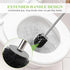 Compact Toilet Brush & Holder, White & Grey, Stainless Steel Handle, Deep Cleaning, Drip-Proof, Easy to Assemble
