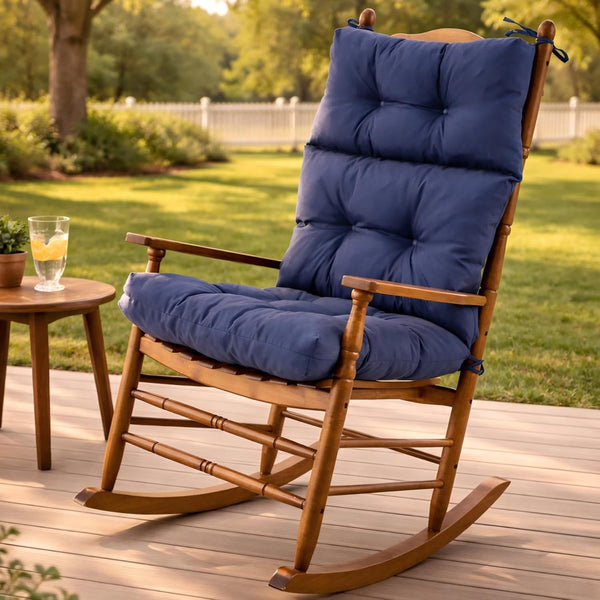 Rocking Chair Cushion, Waterproof and Fade-Resistant Adirondack Rocker Cushions, Indoor/Outdoor Rocking Chair