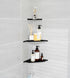 YUjieSTC 3mm 6 Inch Corner Shelf Wall Mounted, Black Corner Shelf, Shower Shelf, Floating Corner Shelf Aluminum Matte