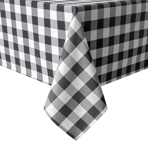 Hiasan 60 x 120 Inch Checkered Tablecloth Rectangle - Stain Resistant, Spillproof Gingham Table Cloth for Outdoor