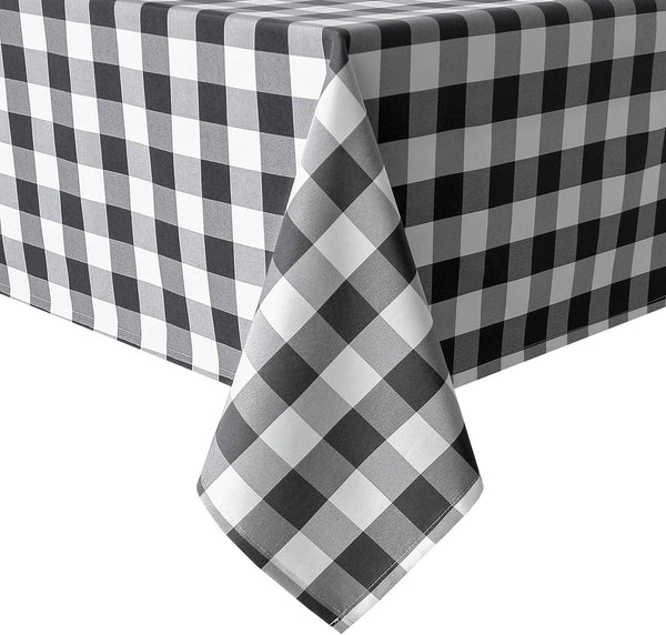 Hiasan 60 x 120 Inch Checkered Tablecloth Rectangle - Stain Resistant, Spillproof Gingham Table Cloth for Outdoor