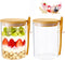 Npmkx Overnight Oats Containers With Lids and Spoons, 2pack Glass Jars with Bamboo