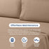 3 Piece Twin Bed Sheets Set, Lightweight Soft Breathable, Beige, Wrinkle Resistant