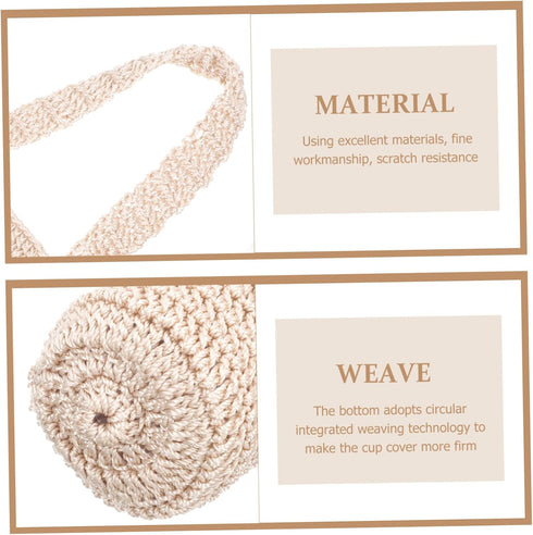 INOOMP 2pcs Woven Water Cup Cover - Portable Bottle Sleeve Holder Bag for Water Bottles