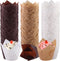 Aodaer 240 Pieces Mini Tulip Baking Cups, Muffin Liners for Wedding, Birthday, Baby Shower, Natural and Brown