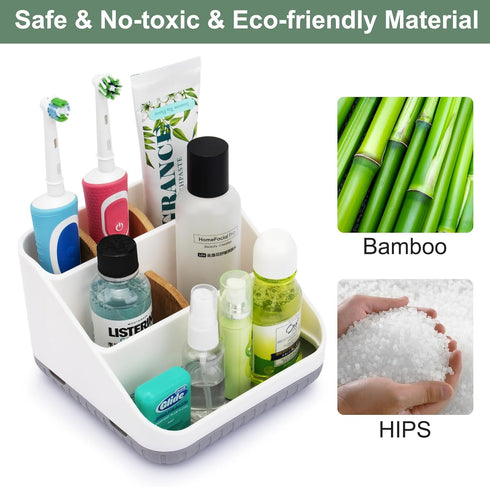 Bathroom Toothbrush Holders for Countertop, Electric Toothbrush Organizer with 6 Slots for Family
