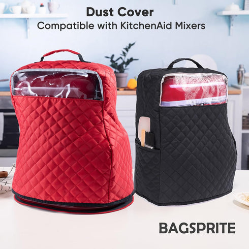 BAGSPRITE Stand Mixer Cover with Pockets for KitchenAid Mixer 6/7/8 Quart, Appliance Sliders for Accessories