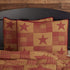 VHC Brands Ninepatch Star Hand Quilted Standard Sham, Red, 21x27 Bedroom Decor