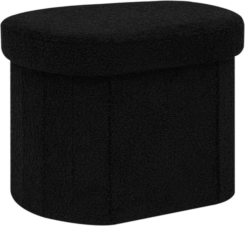 PINPLUS Storage Ottoman Boulce Tufted Oval Small Ottomans Bench Foot Rest with