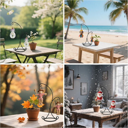 2Pcs 14.2"x 6.5") YY YEARCHY Ornament Display Stand Metal Stand Air Plant Stand Decorative Flower Pot Holder Iron