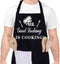 Funny Aprons for Men, MR GOOD LOOKING IS COOKING, Professional Kitchen Chef Bib Apron with Double Pocket