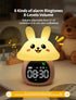 MASHI Mushroom Bunny Alarm Clock, Toddler Sleep Training Clock with Sun & Moon, Sleep Sound Machine, Night Lights