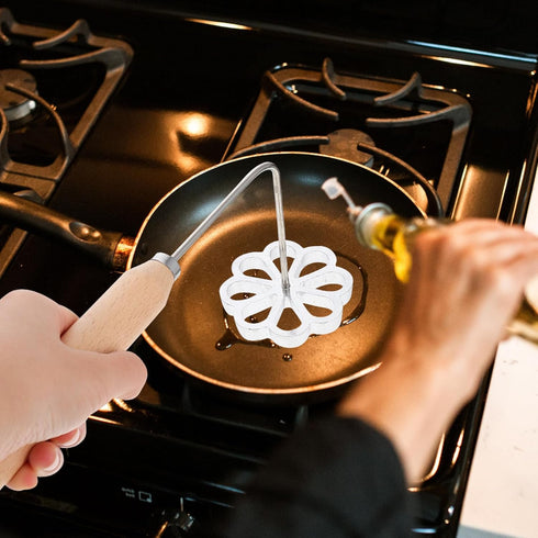 ABOOFAN Achappam Mold Flower Bunuelos Mold Rosette Maker Timbale with Handle Iron Set for Cookie Cutter