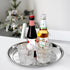 6 Pack 12 Inch ZEAYEA Stainless Steel Round Tray, Bar Serving Tray with Swirl Pattern, Silver Display Serving Platter