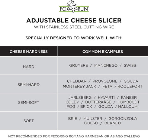 Fox Run 5047 Adjustable Cheese Slicer, Includes 2 Replacement Wires