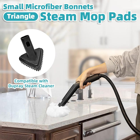 LOVECO Small Microfiber Bonnets (Triangle) Compatible with Dupray Steam Cleaner, McCulloch, awasky, etc, Reusable