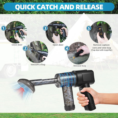 Cordless Bug Vacuum Cleaner - Portable Handheld Insect Catcher with Strong Suction, Ideal for Home, Car & Travel