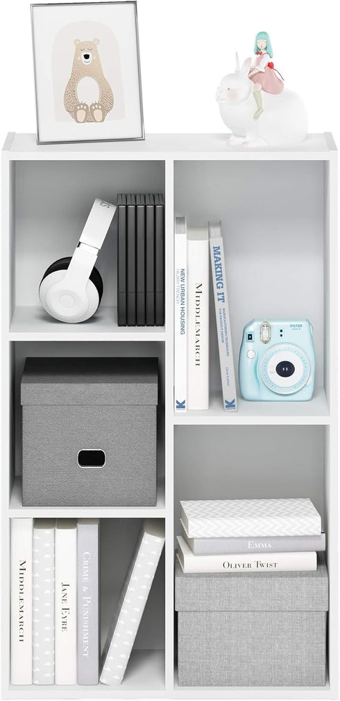 Furinno Luder Bookcase / Storage, 5-Cube, White