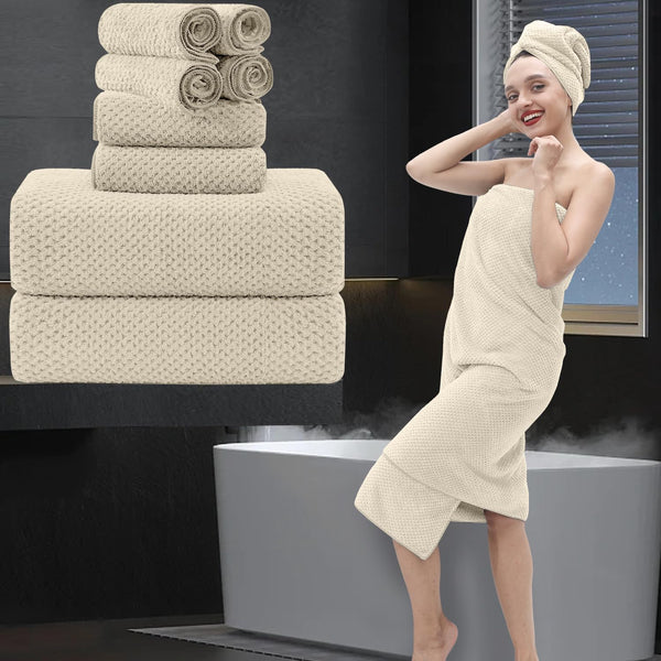 8 Piece Bathroom Towel Set |2 Oversized Bath Towels,2 Hand Towels,4 Washcloths|