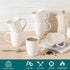 Set 6, 16 Oz vancasso White Ceramic Coffee Mug of Tea Cups with Handle for Latte, Tea, Cappuccino, Milk, Cocoa