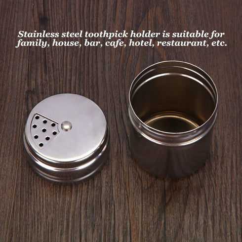 2 Pack Stainless Steel Toothpick Holders, Thickening Toothpick Dispensers, Silver Storage Box for Home Kitchen