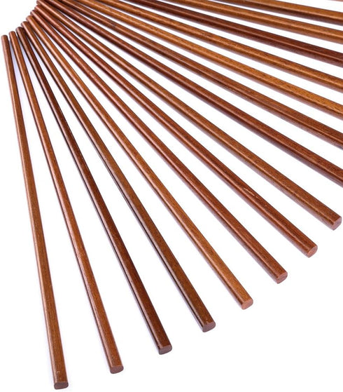 Wooden Chopsticks, 10 Pairs Reusable Dishwasher Safe, Handmade Iron Wood, Natural Healthy for Cooking, Eating,