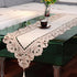 15" 69" X Vintage Flower Embroidered Table Runner, Classic Polyester Lace Cream Floral Dresser Scarves Party Dining