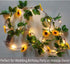 Fielegen 20 LED Artificial Sunflower Garland String Lights, 6.56ft Battery Powered Fairy Lights for Home Decor