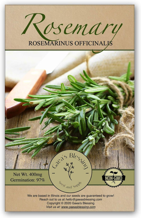 Gaea's Blessing Seeds - Rosemary Seeds - Heirloom Non-GMO Seeds with Easy