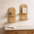 2 Pack 2 Artilady Boho Wall Hanging Shelves - Tier Handmade Rainbow Arch Solid Wood Floating Shelf Wall Decor Trinket