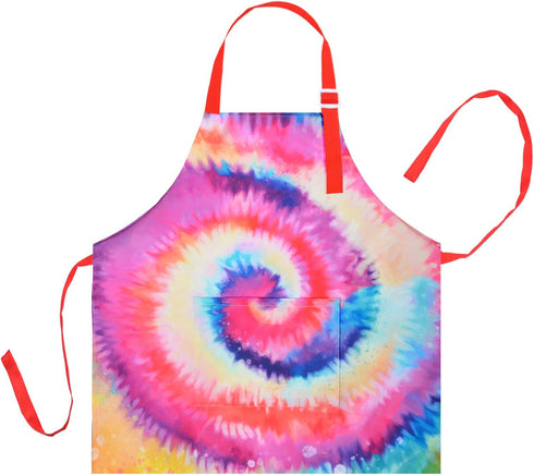Adjustable Kitchen Cooking Chef Apron for Kid Girls Boys, with Pocket for Cooking, Baking, Art, Painting, Gardening,