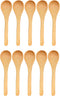 BambooMN Brand 10pcs Carbonized Brown 3.5" Round Head Small Solid Bamboo Spoons