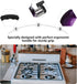 Tea Kettle for Stove Top: Purple Whistling Teapot, 3 Quart Stainless Steel Heating Water Container with Handle