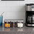 3 ZENFUN Grids Seasoning Organizer Box, Stainless Steel Salt Container with Lid and Spoon, Seasoning Containers