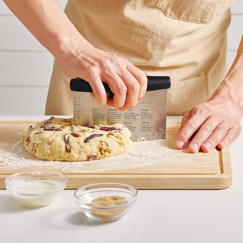 ALLTOP Bench Scraper & Chopper, Stainless Steel Baking Essential Utensil for Cooking