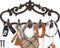 Cast Iron Wall Mounted Hanger, Vintage Design with 5 Hooks for Keys, Towels, Robes, 12.6x5.9, Brown
