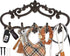 Cast Iron Wall Mounted Hanger, Vintage Design with 5 Hooks for Keys, Towels, Robes, 12.6x5.9, Brown