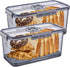 Hausavant Bread Box for Kitchen Countertop, Airtight Bread Container with Lid, Time Recording