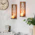 Set 2 Farmhouse Wood Candle Sconces Wall Decor - of Walasis Rustic Wall Candle Holder Decorative Carved Brown Candle