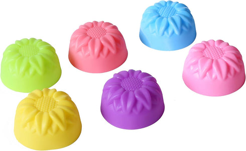 Magik 36 PCS Reusable Non-stick Silicone Mini Baking Muffin Cupcake Chocolate Cups (Assorted Flowers)