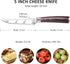 PAUDIN Cheese Knife, 5 Inch Serrated Knife with Ergonomic Pakkawood Handle, High Carbon Steel Ultra Sharp