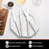 KINGSTONE Sharp Steak Knives - German Stainless Steel Set of 4 with Full-Serrated Blades
