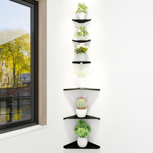 YUjieSTC 3.0mm Rooms(6 Corner Shelf, Aluminum Alloy Corner Shelf Wall Mounted, for Bathrooms,Offices